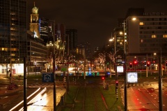 Blick von der Luchtsingel Fußgängerbrücke Richtung Ecke Weena / Coolsingel